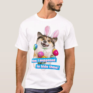 Camiseta Cachorro deitado em ovos de Páscoa