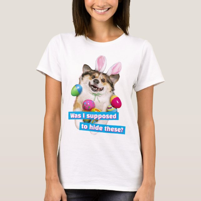 Camiseta Cachorro deitado em ovos de Páscoa (Frente)