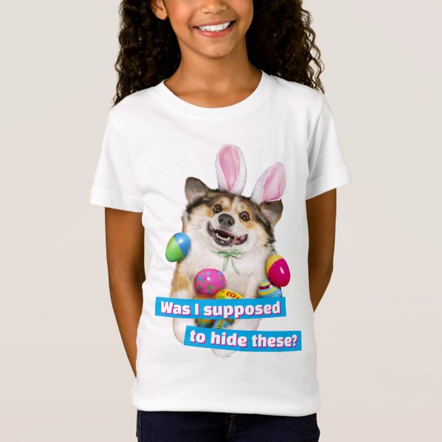 Camiseta Cachorro Deitado sobre Ovos de Páscoa (Frente)