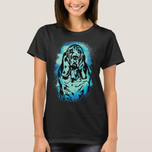 Camiseta Cachorro Design Azul Pintado Cachorro Mãe Pai