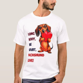 Camiseta Cachorro-Dia de os namorados Cão-do-Coração-Dachsh