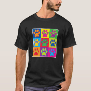 Camiseta Cachorro Divertido Amantes De Pata Imprime Pop Art
