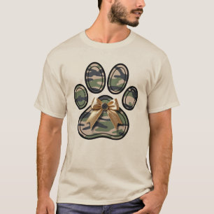 Camiseta Cachorro do Arco de Coquetes de Impressão da Camo