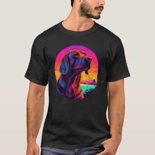 Camiseta Cachorro do Connhound Redbone Retrosunset