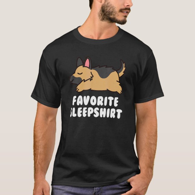 Camiseta Cachorro do German shepherd de Sono Favorito (Frente)