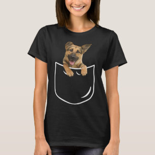 Camiseta Cachorro do German shepherd do bolso (soquete do I