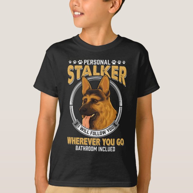 Camiseta Cachorro do German shepherd Pessoal (Frente)