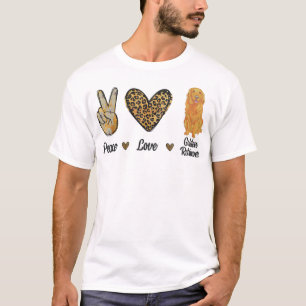 Camiseta Cachorro do Ouro do Peace Love Retriever Leopardo 