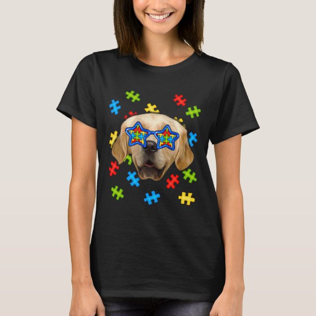 Camiseta Cachorro do Ouro Gelado do Revestimento do Autismo (Frente)