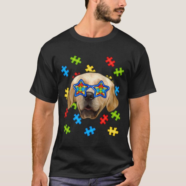 Camiseta Cachorro do Ouro Gelado do Revestimento do Autismo (Frente)