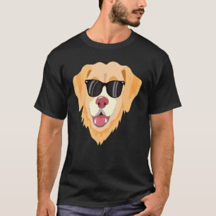 Camiseta Cachorro do Retriever do ouro S Óculos de sol Gráf