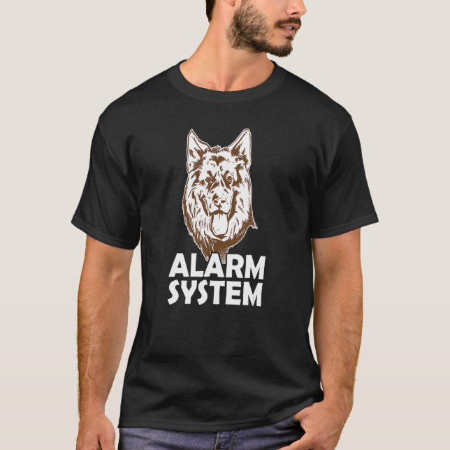 Camiseta Cachorro do sistema de alarme do german shepherd (Frente)