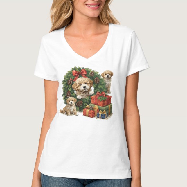 Camiseta Cachorro do Tempo de Natal (Frente)