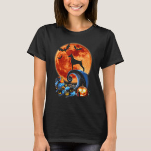 Camiseta Cachorro Doberman Assustado E Costume De Lua No Ha