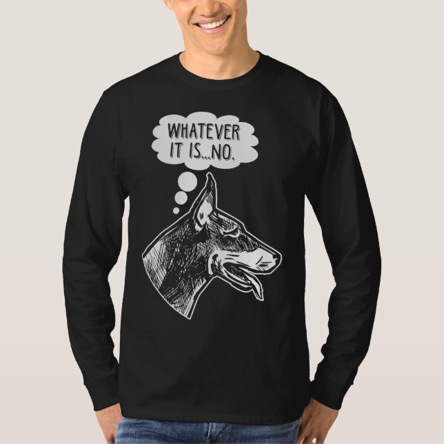 Camiseta Cachorro Doberman Engraçado Ignorando Humor Animal (Frente)