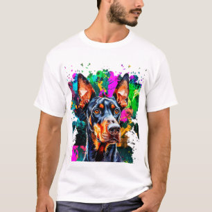 Camiseta Cachorro Doberman fofo