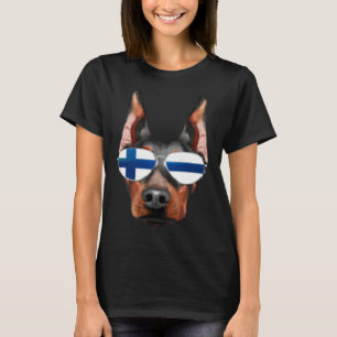 Camiseta Cachorro Doberman Pinscher Bandeira Finlandesa Fin