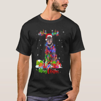 Camiseta Cachorro Doberman Pinscher Engraçado Festa de Nata