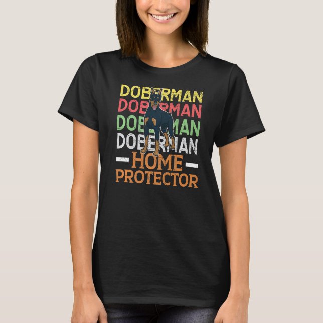 Camiseta Cachorro Doberman Protetor de Lar Cachorrinho Dobi (Frente)