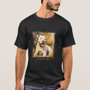Camiseta Cachorro Dogo Argentino Jardim Flores Pintura Pet
