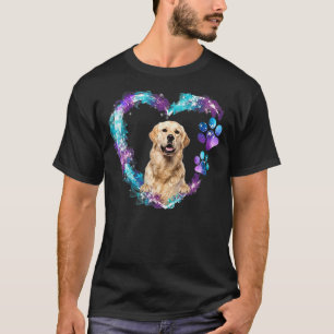 Camiseta Cachorro Dourado Adorável Coração Milagroso Patas