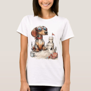 CAMISETA CACHORRO DOURADO TEMA DE VERÃO ADORÁVEL