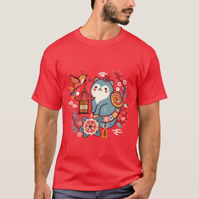 Camiseta Cachorro e amigo de aves (Frente)