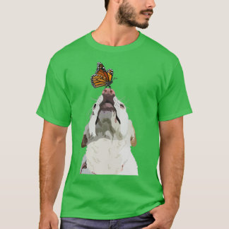 Camiseta Cachorro e borboleta