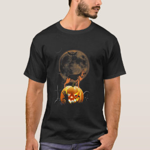 Camiseta Cachorro E Dia de as Bruxas engraçado De Lua Fran