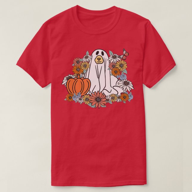Camiseta Cachorro é dono de Cachorro Engraçado Boo Ghost Lo (Frente do Design)