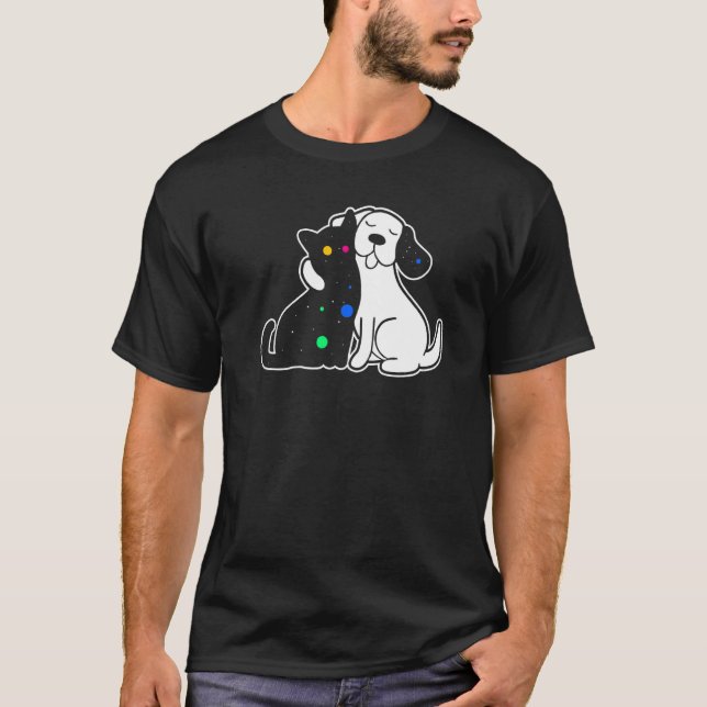 Camiseta Cachorro E Gato Amigos Peludos (Frente)