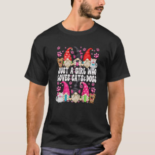 Camiseta Cachorro E Gnomo De Gato Para Uma Menina Que Ama G