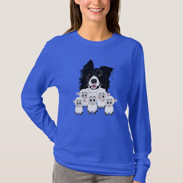 Camiseta Cachorro e Ovinos Curiosos (Frente)
