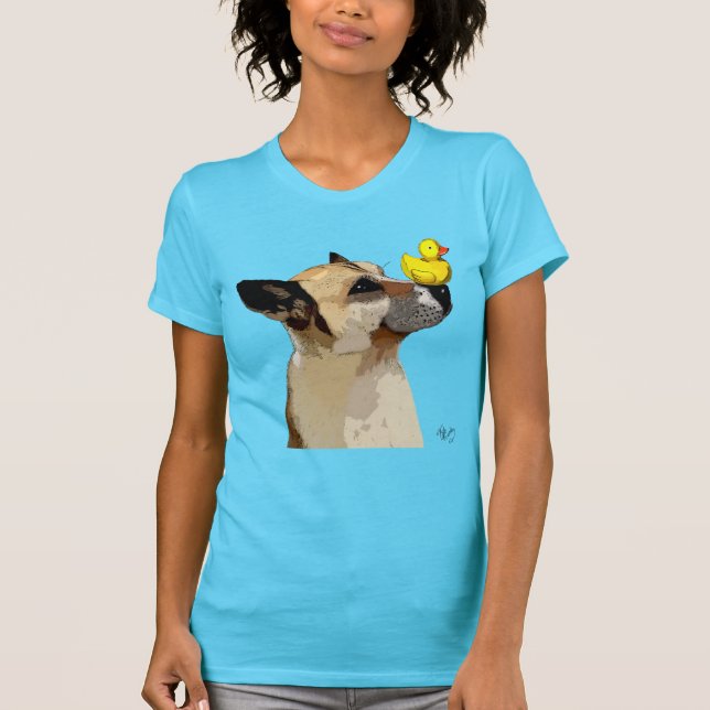 Camiseta Cachorro e Pato german shepherd (Frente)