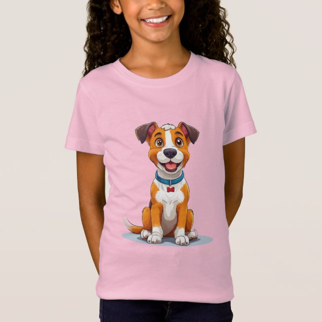 Camiseta Cachorro em Estilo Cartoon Alegre com Expressão Br (Frente)