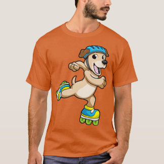 Camiseta Cachorro em linha com Skates em linha e capacete