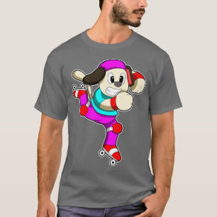 Camiseta Cachorro em patinação inline com boné de patins in