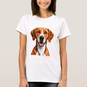 Camiseta Cachorro English Foxhound com Expressão Brilhante 