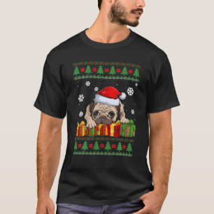 Camiseta Cachorro Engraçado Adora Pôs Santa Hat Bonito Nata