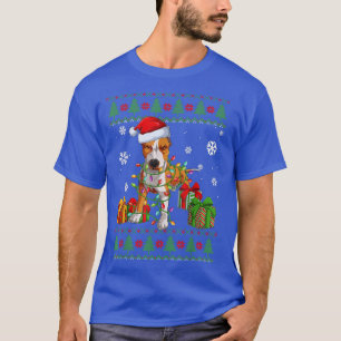 Camiseta Cachorro Engraçado ama o Pitbull Noel Hat Ugly Chr