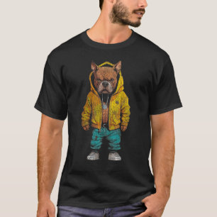 Camiseta Cachorro engraçado American Pit Bull Terrier Rap h