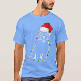 Camiseta Cachorro Engraçado Árvore de Natal Luzes de Natal