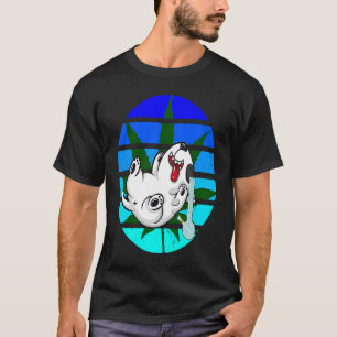 Camiseta Cachorro Engraçado Brigando com Reggae de Bong