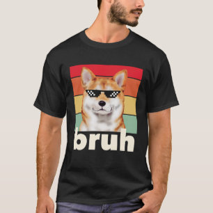 Camiseta Cachorro Engraçado Bruh Meme Dizendo Melhor Pai Sh