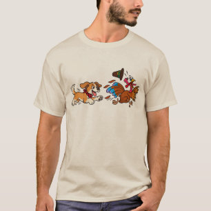 Camiseta Cachorro Engraçado Caçando Peru Dia de Ação de Gra