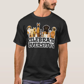 Camiseta Cachorro Engraçado Celebra o Cachorro da Diversida