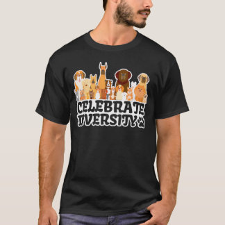 Camiseta Cachorro Engraçado 'Celebrar Diversidade' Cachorro