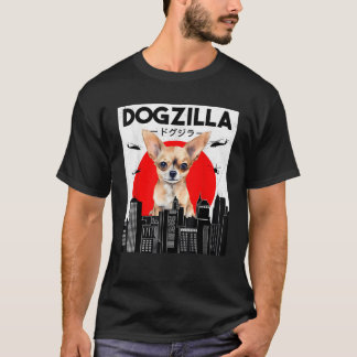 Camiseta Cachorro engraçado Chihuahua Dogzilla japonês para
