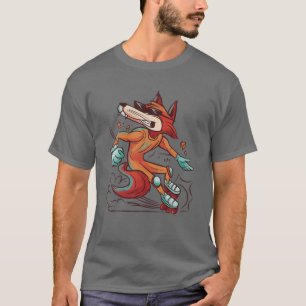 Camiseta Cachorro Engraçado Com Skates Em Linha Para Peles