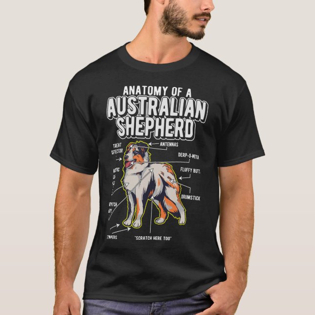 Camiseta Cachorro Engraçado de Anatomia Australiana (Frente)